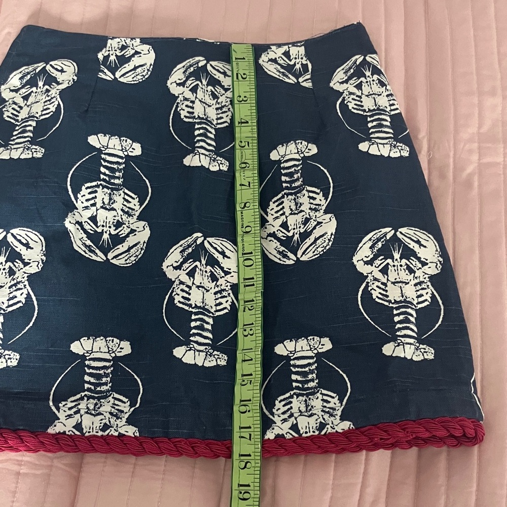 Navy Lobster print rope hem short skirt boutique tapestry gorgeous EUC - Picture 6 of 9